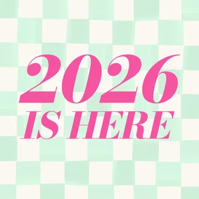 Vrolijk nieuwjaarskaartje 2027 is here groen geblokt