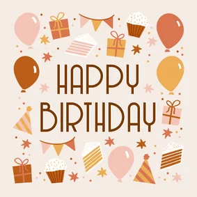 Vrolijk verjaardagskaartje roze tinten happy birthday