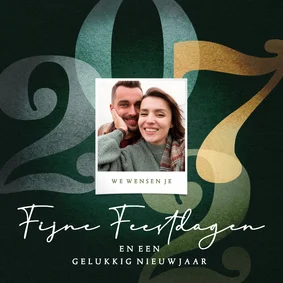 Vrolijke foto kerstkaart 2027 in groen