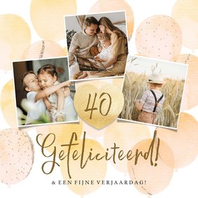 Vrolijke kaart met foto's ballonnen en hart