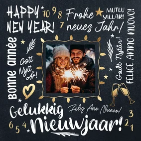 Vrolijke nieuwjaarskaart internationaal met foto 2027