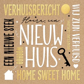 Vrolijke verhuiskaart Nieuw Huis