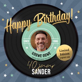 Vrolijke verjaardagskaart felicitatie kaart man LP