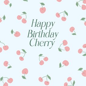 Vrolijke verjaardagskaart happy birthday cherry