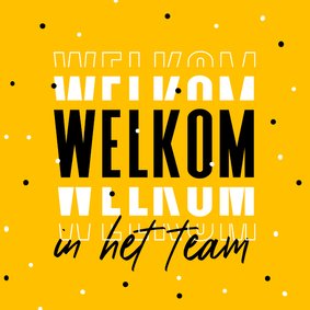 Welkom in het team collega hip grafisch foto confetti