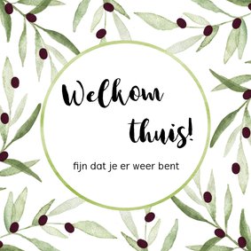 Welkom thuis kaart olijf