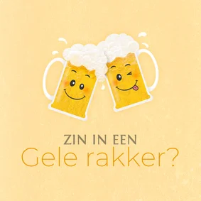 Wenskaart afspreken om een biertje te doen