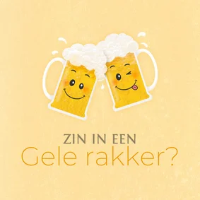 Wenskaart afspreken om een biertje te doen