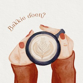 Wenskaart 'bakkie doen?' Illustratie