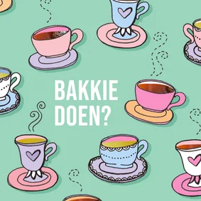 Wenskaart 'bakkie doen' pastel