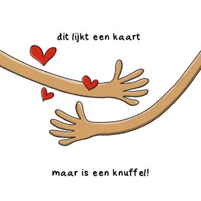 Wenskaart dit lijkt een kaart maar is een knuffel kaart