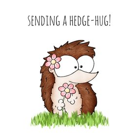 Wenskaart egeltje - Sending a Hedgehug