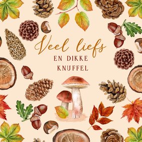 Wenskaart herfst illustraties