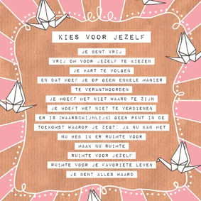 Wenskaart 'kies voor jezelf'