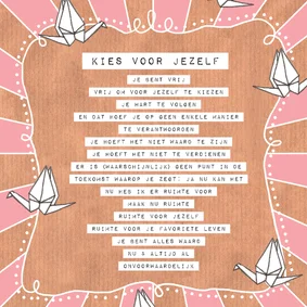 Wenskaart 'kies voor jezelf'