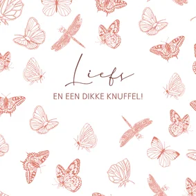 Wenskaart met veel vlinders