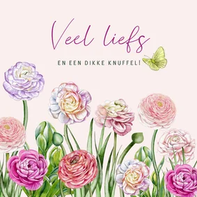 Wenskaart ranonkelbloemen 