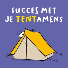 Wenskaart succes met je tentamen tent