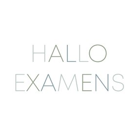 Wenskaartje hallo examens in blauw groen