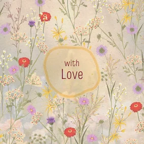 'With love' florals wenskaart