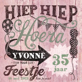 YVON uitnodiging stempel roze