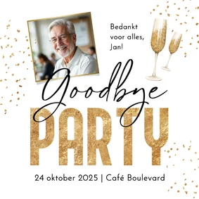 Zakelijk afscheidsfeestje collega pensioen confetti foto