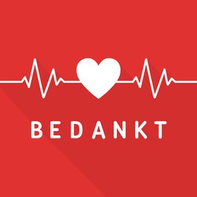 Zakelijk bedankkaart hulpverleners hart met hartritme
