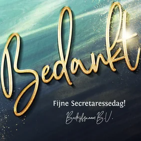 Zakelijk bedankkaartje secretaresse in goudlook