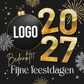 Zakelijk kerst nieuwjaar 2027 vuurwerk bedankt kerstbal