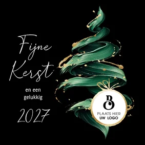 Zakelijk kerstkaart verf kerstboom met logo