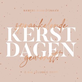 Zakelijk kerstkaartje sprankelende kerstdagen