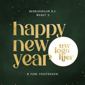 Zakelijk nieuwjaarskaartje happy new year logo groen