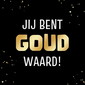 Zakelijke bedankkaart jij bent goud waard collega 