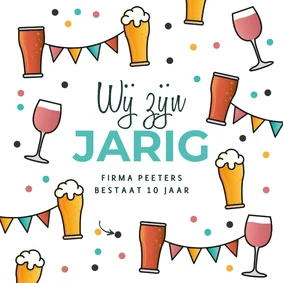 Zakelijke feestelijke uitnodigingskaart bedrijf jarig