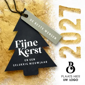 Zakelijke gouden kerstkaart 2027 sneeuw