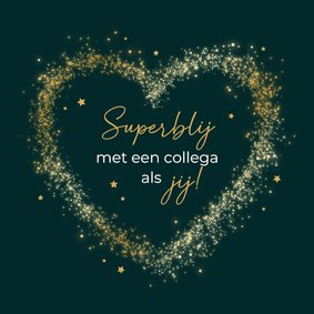 Zakelijke kaart bedankt blij met jou collega hart goud