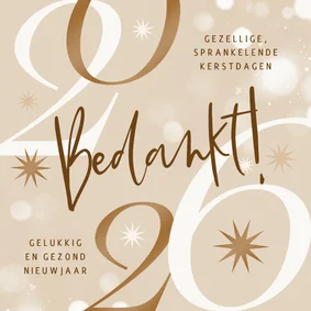 Zakelijke kerst en nieuwjaarskaart 2026 bedankt sterren