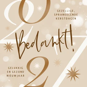Zakelijke kerst en nieuwjaarskaart 2027 bedankt sterren