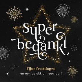 Zakelijke kerst en nieuwjaarskaart feestdagen super bedankt