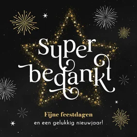 Zakelijke kerst en nieuwjaarskaart feestdagen super bedankt