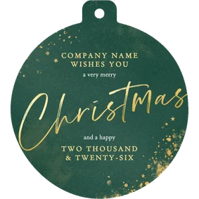 Zakelijke kerstbal kerstkaart Engels met groene waterverf