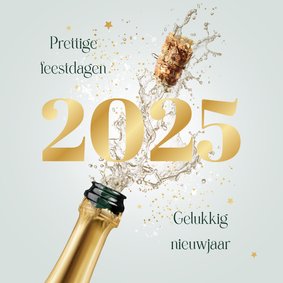 Zakelijke kerstgroet 2025 kerstkaart met champagne