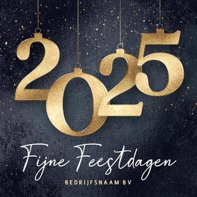 Zakelijke kerstkaart 2025 goud met zwart