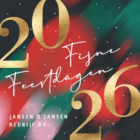 Zakelijke kerstkaart 2026 groen en rood bedankt