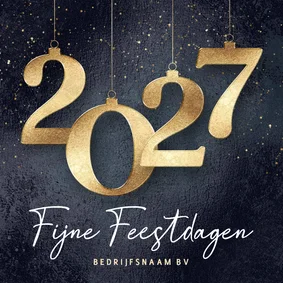 Zakelijke kerstkaart 2027 goud met zwart