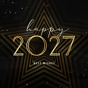 Zakelijke kerstkaart 2027 met ster op achtergrond