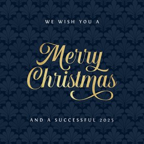 Zakelijke kerstkaart art deco patroon goud merry christmas 
