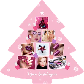Zakelijke kerstkaart beauty kerstboom nagellak fotocollage