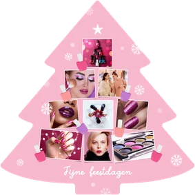 Zakelijke kerstkaart beauty kerstboom nagellak fotocollage