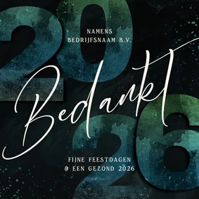 Zakelijke kerstkaart bedankt 2026 groen blauw